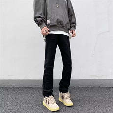 美式vintage毛边破洞牛仔裤男ins潮直筒显瘦高街微喇叭裤子-N235，男装牛仔裤，星座601-2