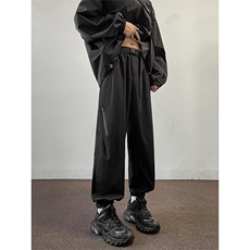 防水冲锋裤C2347-TP35控价48春季新品潮流宽松卡扣腰带休闲束脚裤，男装休闲裤，电商A102-1
