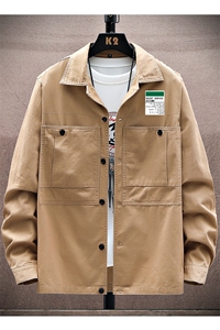 衬衣男新款纯棉工装翻领休闲时尚长袖衬衫XZ310B-3-CY806-P58图片