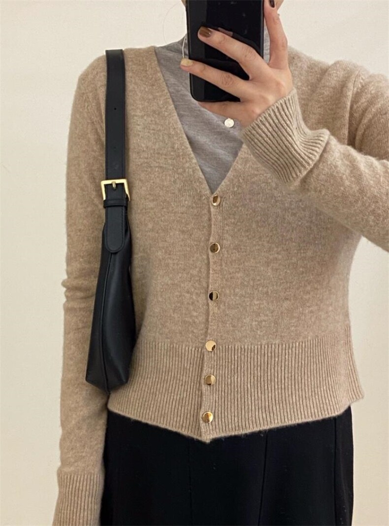 V领针织开衫，其它，FMV