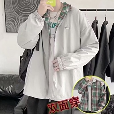 休闲联名复古港风格子衬衫男长袖春秋季宽松休闲衬衣外套616/P45，男装衬衫，星座506