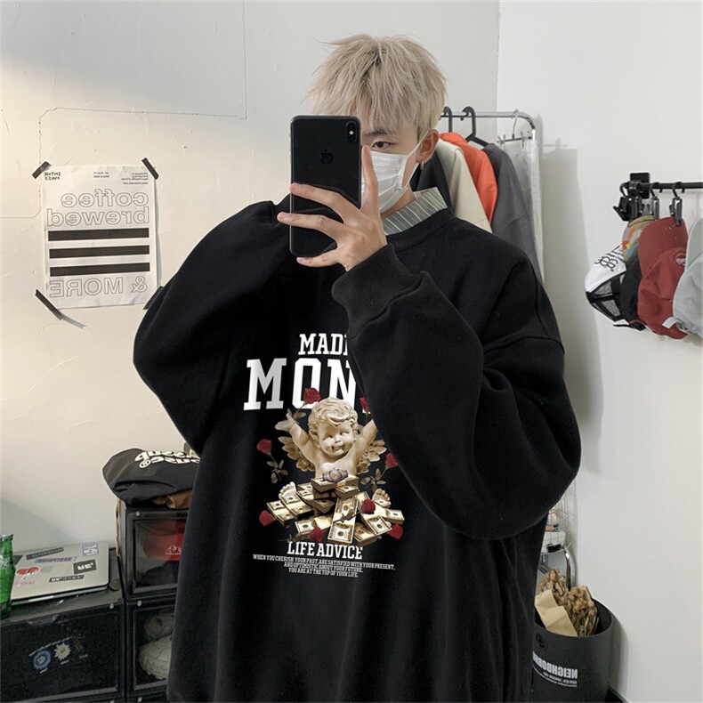 特P25控48秋冬新款男士圆领卫衣宽松休闲日常百搭上衣WQ243,男装卫衣,电商B370