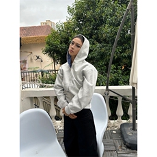 网图有货双面穿miu系皇家蓝格纹拉链华棉卫衣外套男女A866-P55，女装短外套，星座1505