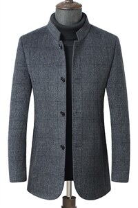 羊毛呢子外套男士秋冬中长款立领妮子休闲时尚大衣ZELD1126-P360，男装毛呢大衣，电商B212（原钱塘6029）