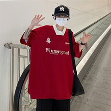 C398-P22美式复古短袖T恤男2024夏季新款潮牌宽松休闲上衣现货，男装T恤，星座512-6
