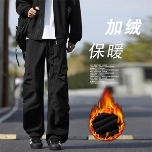 美式斜切褶皱伞兵裤宽松休闲长裤子阔腿工装裤JRTP10:3059.9图片