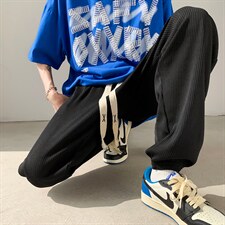 夏季冰丝裤高级感宽松直筒阔腿裤男潮流拖地休闲裤 K3221-P25图片