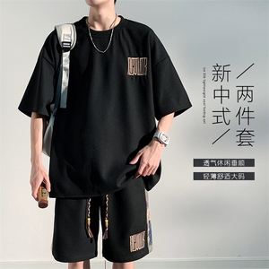 特批P35无差价华夫格小熊刺绣设计感T恤短裤潮复古两件套装TZ058图片