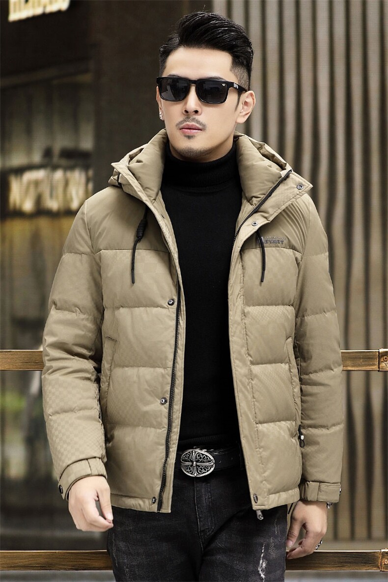 B8038钱塘2020-3有帽商务休闲冬季厚款简约中年男士羽绒服P258,男装羽绒服,钱塘207-3