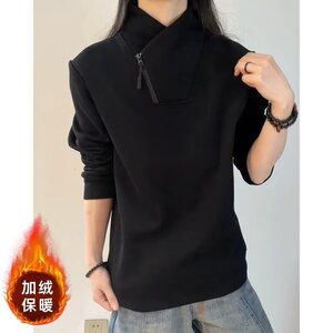 半拉链运动加绒卫衣套头长袖银狐绒衣服男女休闲秋冬 WY65图片