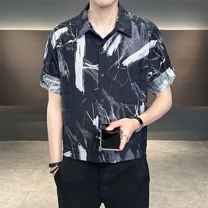 莱赛尔天丝面料冰感七分袖可调节男装衬衫B317-C9623-P75图片