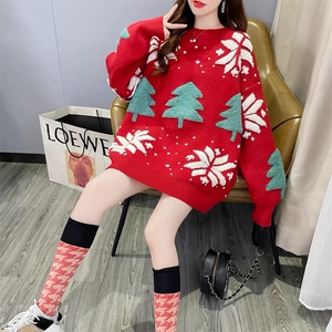 1506-1/MD3271圣诞毛衣/P46情侣装大码加厚圣诞毛衣女冬季韩版胖图片
