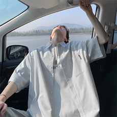 图片爆日系复古短袖经典条纹衬衫222-2-CS105-P40，男装衬衫，星座222-2（原202-8）