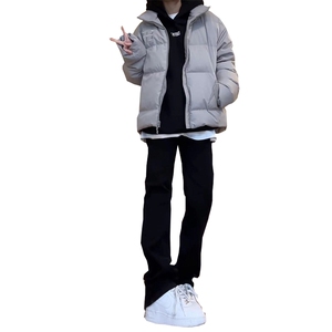 美式高街vibe重工艺水洗水泥灰hiphop弹力牛仔裤货号K2410P55图片