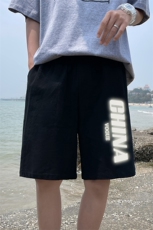 YD33053-P25港风潮牌亚麻短裤男大码棉麻五分裤男中裤沙滩裤，男装休闲裤，电商A040