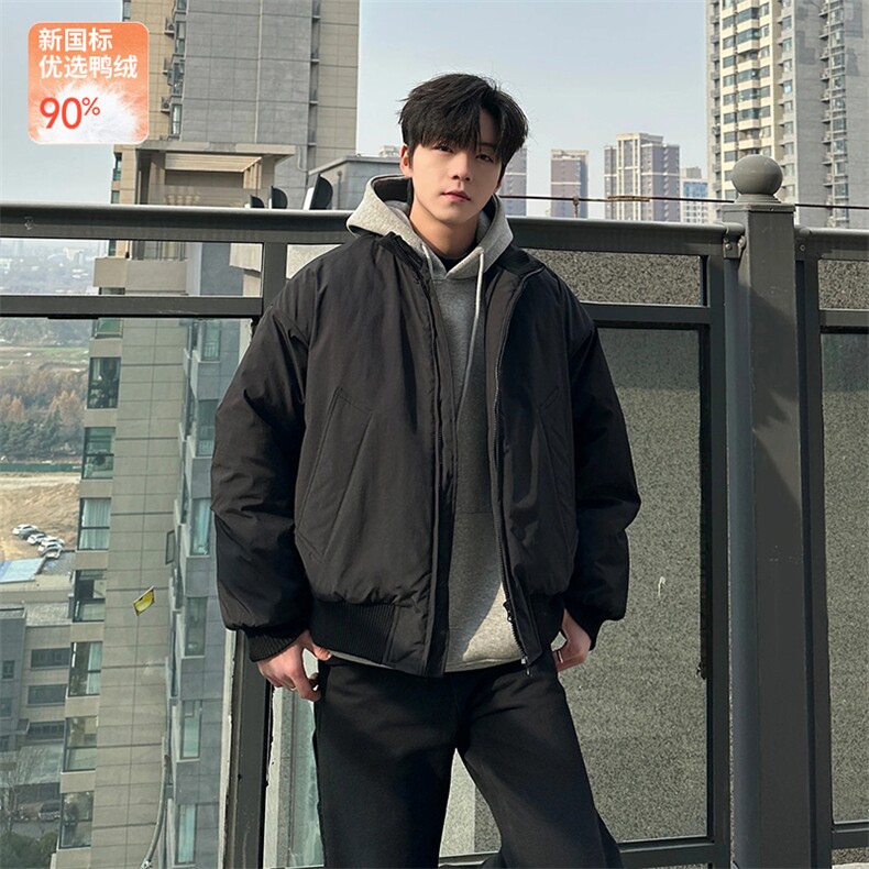 羽绒服[网图]美式教练冬季白鸭绒短款外套男5D1143-TP109不,男装羽绒服,电商A102