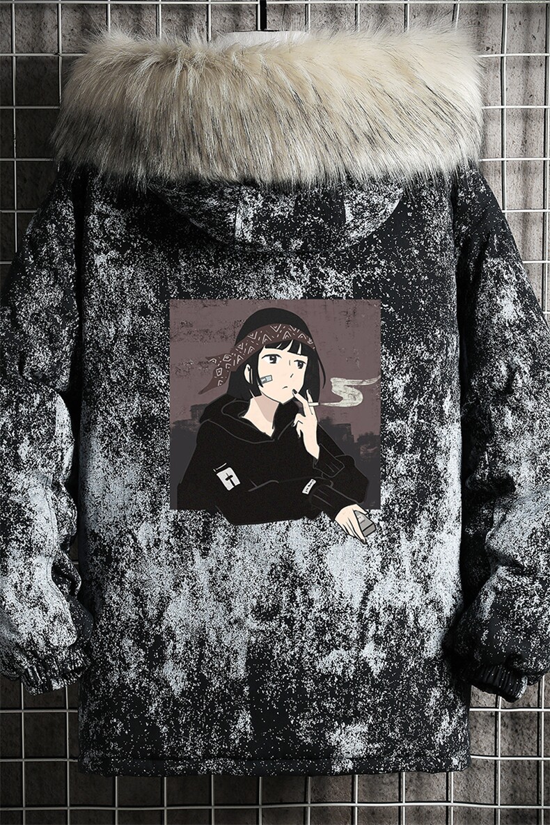 MC49122-P135日系潮衣男大码派克服男工装服外套袄网格,男装棉衣,电商A040A