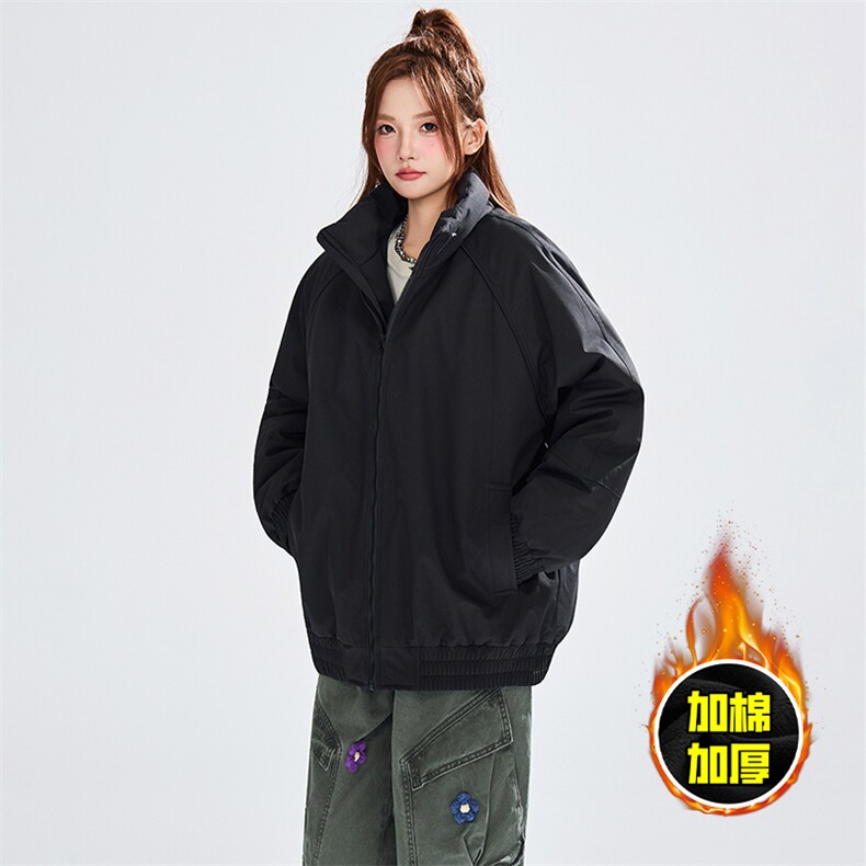 现货美式高街休闲棉衣夹克三防立领纯色户外工装加厚棉服外套,男装夹克,电商A486