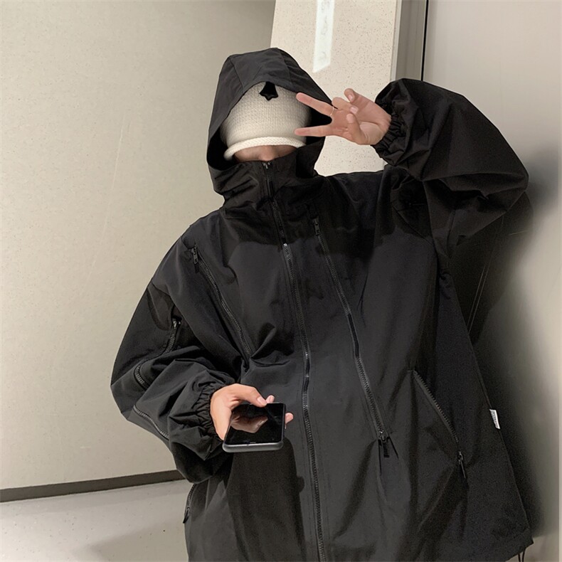 A652-P542023美式ins潮牌工装夹克男春秋季连帽风衣机能冲锋衣,男装夹克,星座512-6