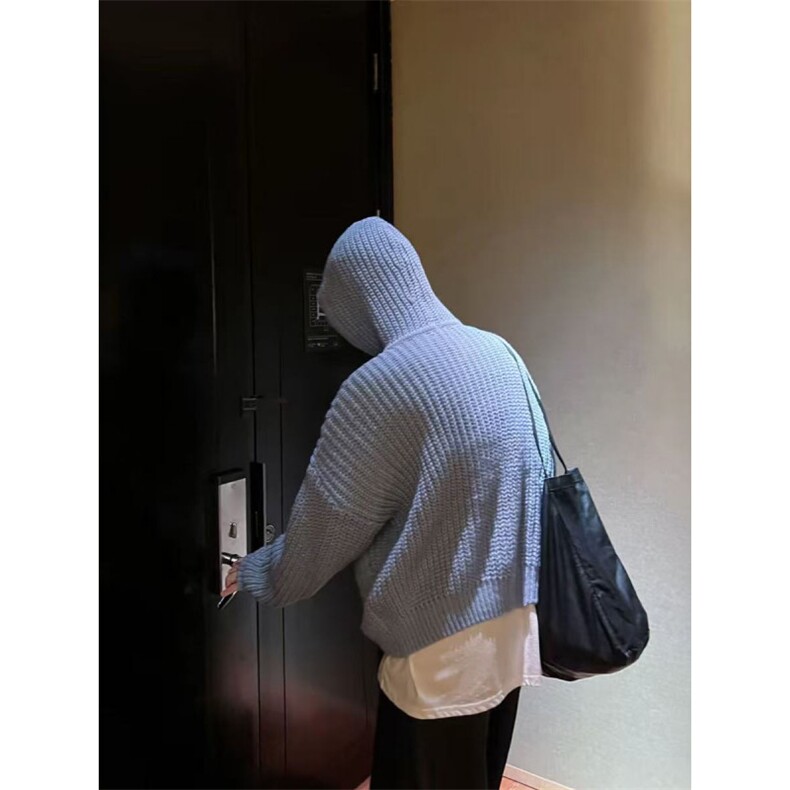 现货~重磅连帽针织开衫男女同款毛衣外套~MY2592批80,男装针织衫/毛衣,星座1411A-6