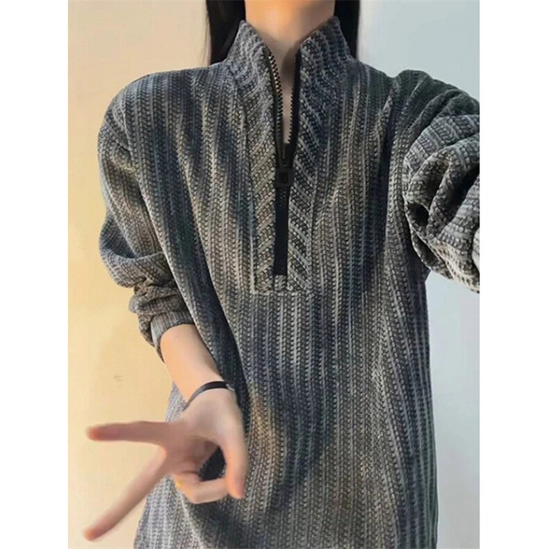 雪尼尔半拉链卫衣男女秋冬美式长袖t恤高级感重磅外套 WE76图片