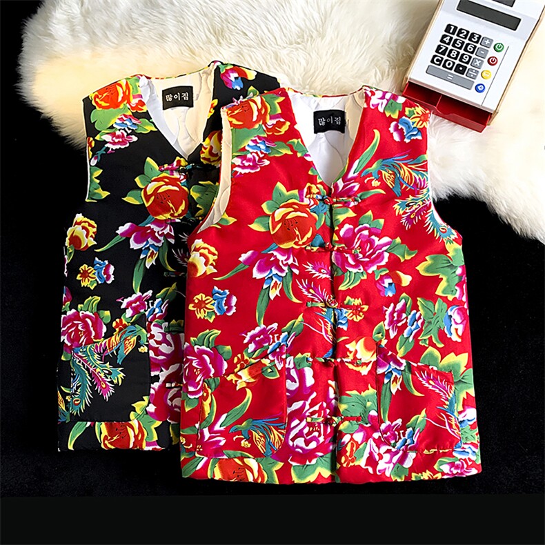 MJ203新中式男装大码盘扣风棉马甲团队表演出汉服男女秋冬潮，男装民族服装，星座115A-1