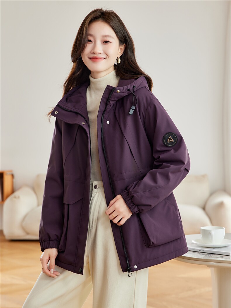 现货2025冬装新款加绒加厚休闲精品女装棉衣棉服连帽派克服,女装派克服,木子恋
