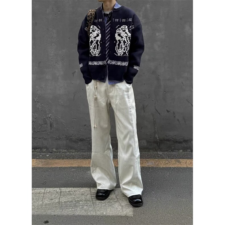 1506-1-MMY601/P59复古慵懒宽松针织毛衣开衫外套,男装针织衫/毛衣,星座1506-1
