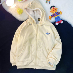 MY205-P85控108 加厚棉衣羊羔毛卫衣料棉服羊羔绒中性外套图片