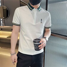 马上升温拿捏撞色高品质短袖polo衫潮流大码翻领t恤T016-P45，男装T恤，电商D342