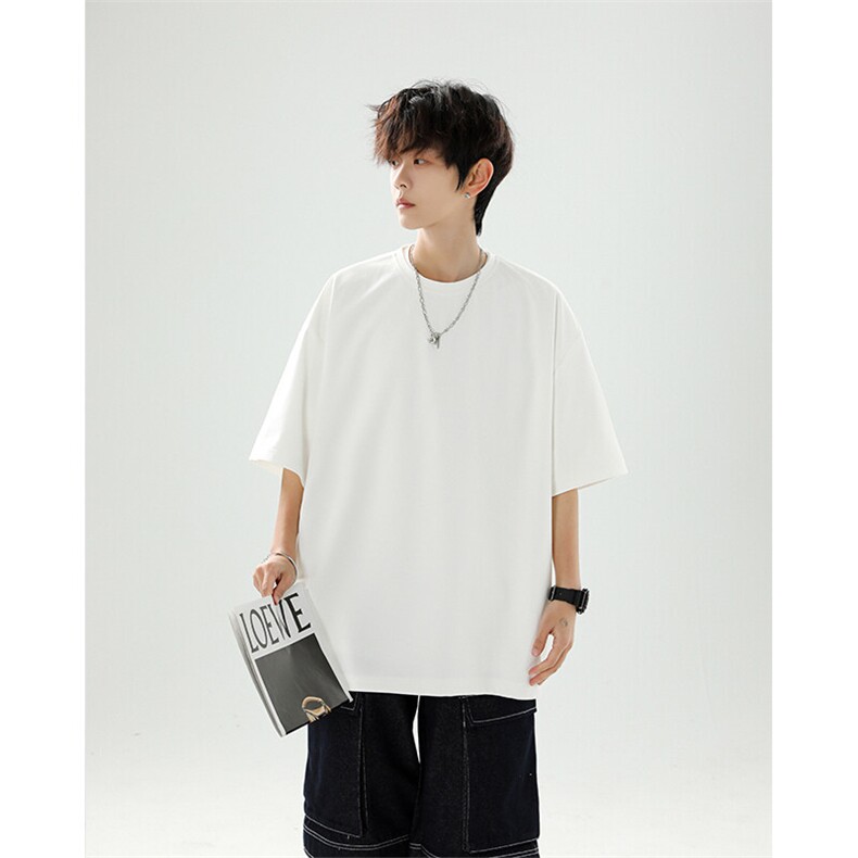 8XL-M高品质重磅棉光版纯色短袖T恤百搭款半截袖五分袖DX332特P23图片