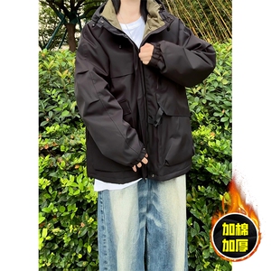 现货5W件冬季三防美式boxy解构连帽雪山冲锋衣棉衣男女棉服厚外套图片