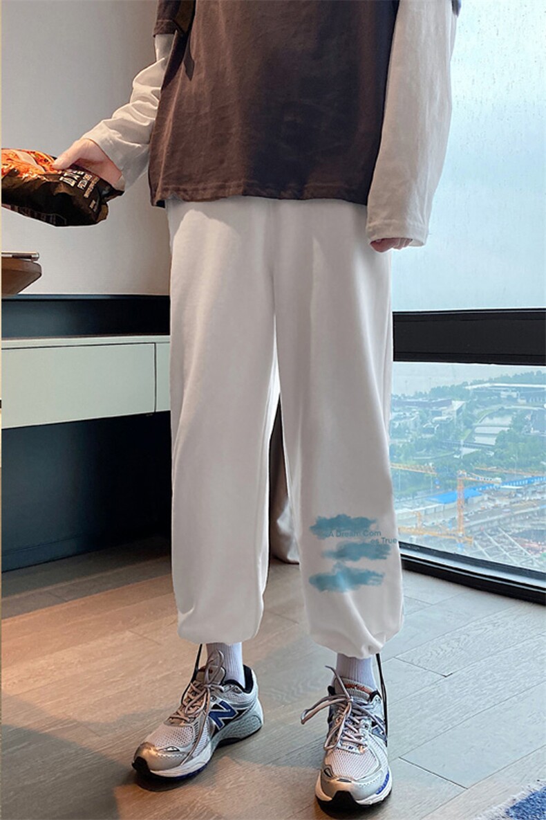 KZ05-P30港风休闲裤男宽松直筒束脚抽绳长裤男装潮牌,男装休闲裤,电商B367