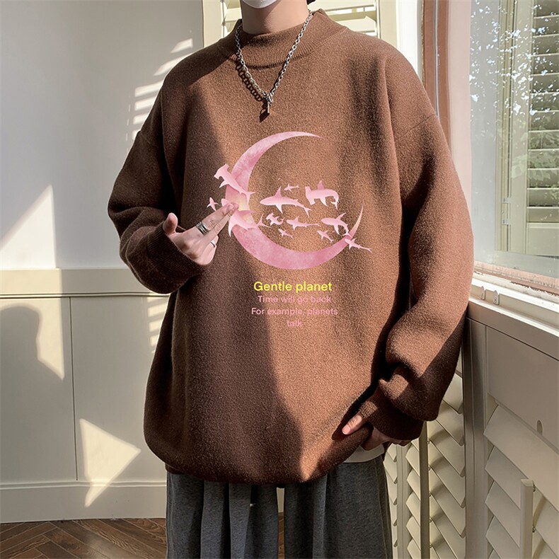 控68半高领毛衣男士大码针织衫男毛线衣男M18209-P45加绒款-P65,男装针织衫/毛衣,电商A040