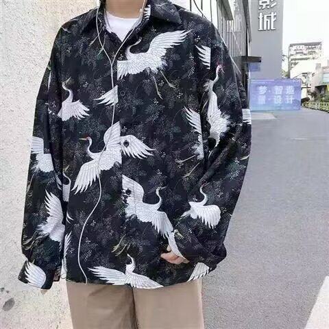 1506/Q3210/P31新款衬衫男秋装宽松小众男生潮流百搭休闲外套,男装衬衫,星座1506