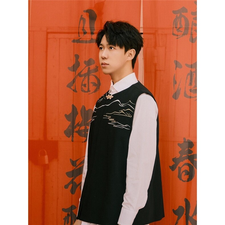 新中式马甲男端庄潮穿搭风刺绣圆领无袖坎肩MJ1044,男装背心/马甲,星座208-5