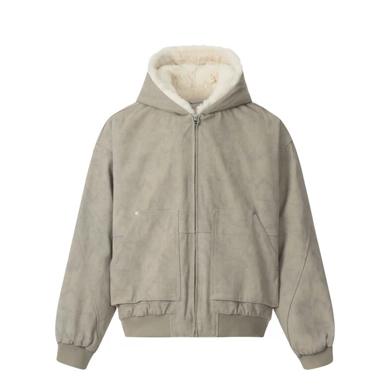 加绒加厚冬款男女连帽棉衣毛领座山雕铆钉扎染棉袄外套MY95P115,男装棉衣,星座1013-1