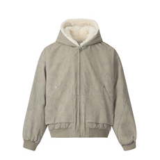 加绒加厚冬款男女连帽棉衣毛领座山雕铆钉扎染棉袄外套MY95P115，男装棉衣，星座1013-1