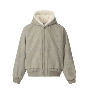 加绒加厚冬款男女连帽棉衣毛领座山雕铆钉扎染棉袄外套MY95 P115图片