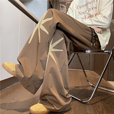秋季新款潮流百搭星星刺绣宽松休闲阔腿裤B315-K25336-特p35控68，男装休闲裤，电商B315
