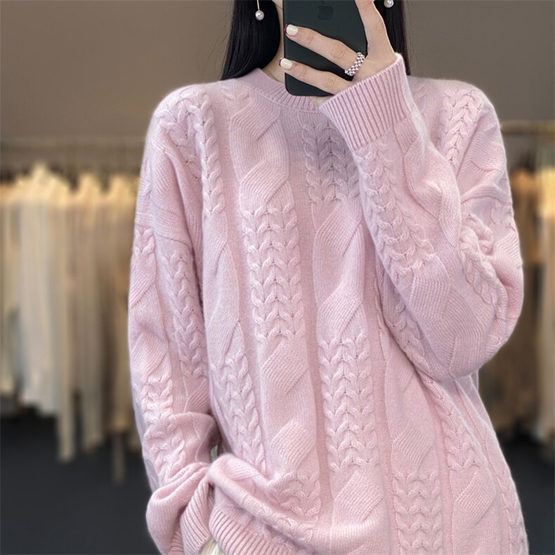 慵懒风高级感时尚女士针织羊毛衫休闲/淑女,女装羊毛衫,绒迪羊绒