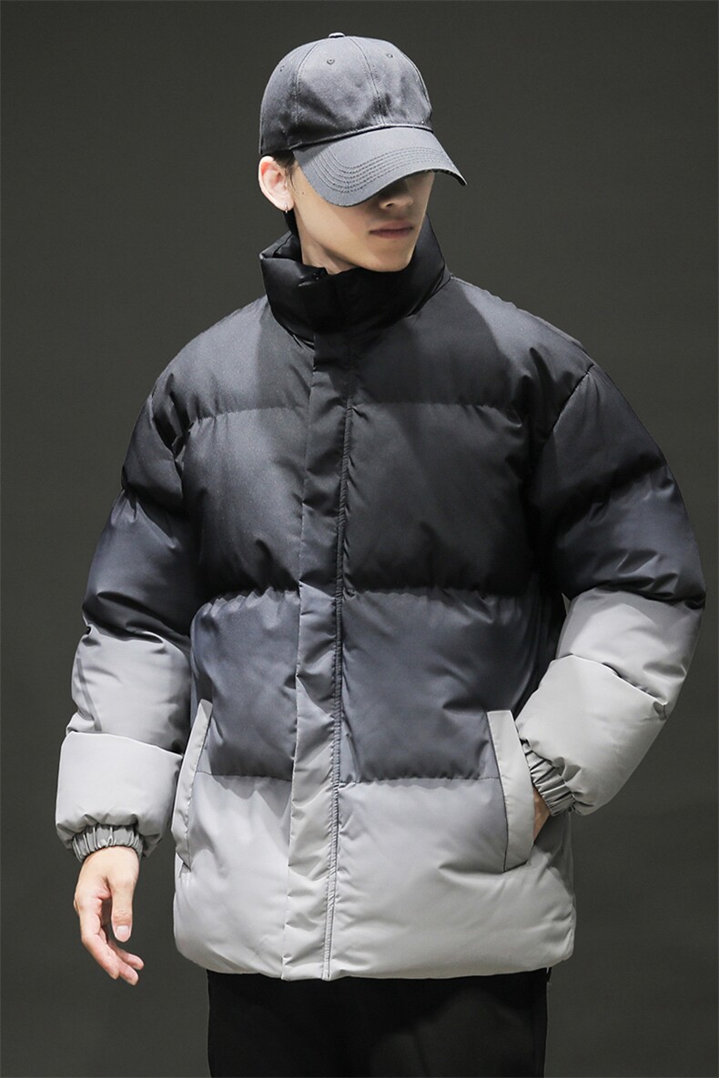 新款加厚港风渐变色棉服男女防风防水棉衣外套M2917特P70控108,男装棉衣,电商A001