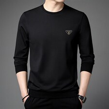 2023新款长袖商务休闲套头上衣男士秋季中年印花圆领时尚百搭卫衣，男装卫衣，电商B212（原钱塘6029）