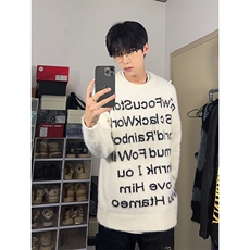 博主图cleanfit马海毛毛衣男宽松慵懒风高级感针织衫MY02-P65，男装针织衫/毛衣，星座1007（原301D）