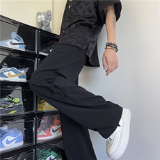 抖音品质夏季新款风新中式盘扣宽松西裤B315-K24045-特p30控58，男装西裤，电商B315