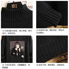 M18122-P45加绒款-P65半高领毛衣男士大码针织衫男毛线衣男砖墙，男装针织衫/毛衣，电商A040A