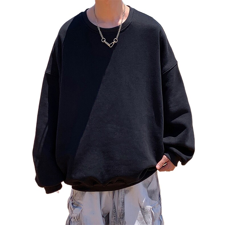 中性风大码潮流圆领套头无性别卫衣情侣衫WY98P25控38,男装卫衣,电商A089-1