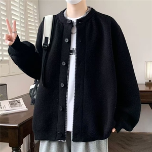 1505-1/M92091/P72春秋季休闲针织衫简约假两件圆领百搭开衫外套图片