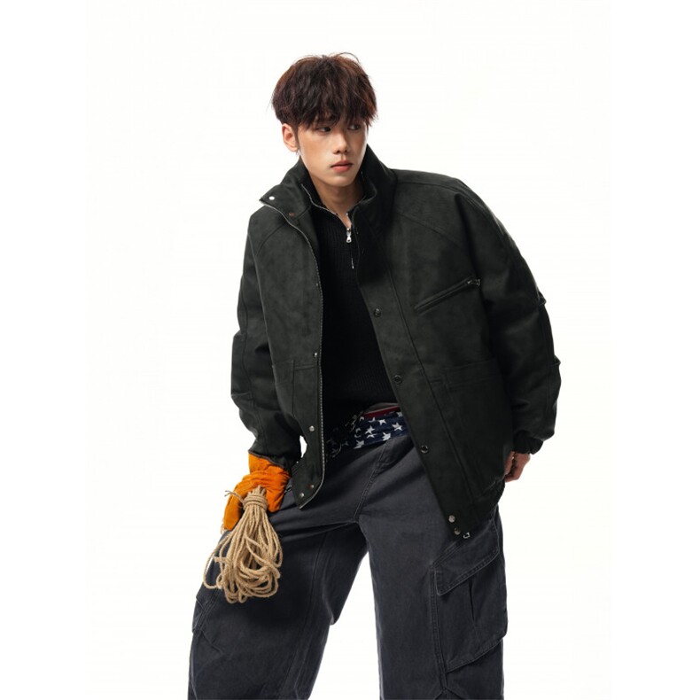 新款棉服PU加棉加厚2025冬季新品P118,男装棉衣,星座506-1