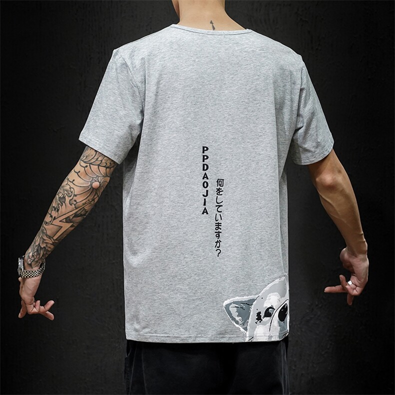 2021夏季新日系大码男马切达已注册卡通印花T恤宽松短袖T1006-P25,男装T恤,电商A001